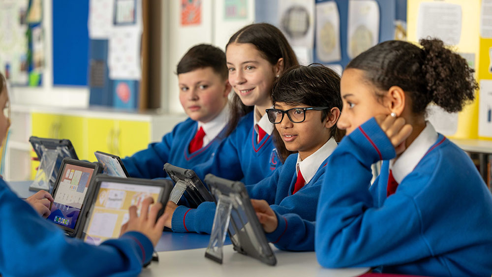 Students at Edmund Rice College in Phoenix Park in Dublin, one of the schools taking part in the EU-funded Teacher Digital Content Creation Competencies (TD3C) study led by The Learnovate Centre and the School of Education in Trinity College Dublin. 80 teachers and 4,000 students from across Europe are taking part in the €400,000 project to help teachers create digital learning content for use in the classroom.